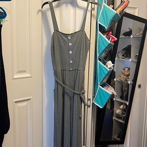 Kaleigh green and white striped jumper